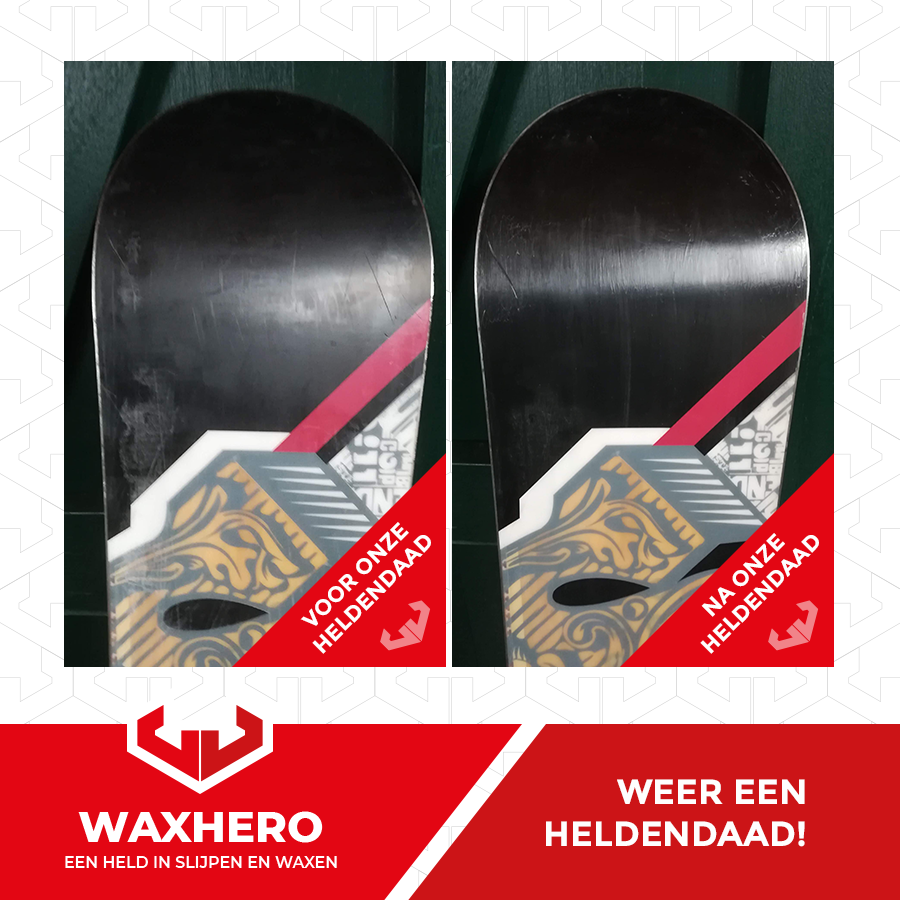 Heldendaad Snowboard Volbrachte onderhoudsbeurt van een snowboard
